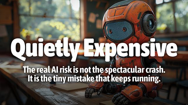 Quietly Expensive - The real AI risk is not the spectacular crash. It is the tiny mistake that keeps running.