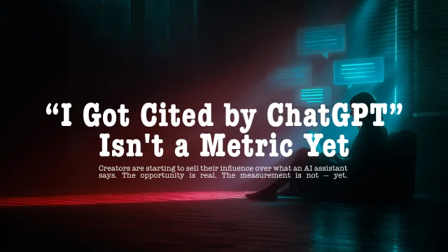 "I Got Cited by ChatGPT" Isn't a Metric Yet